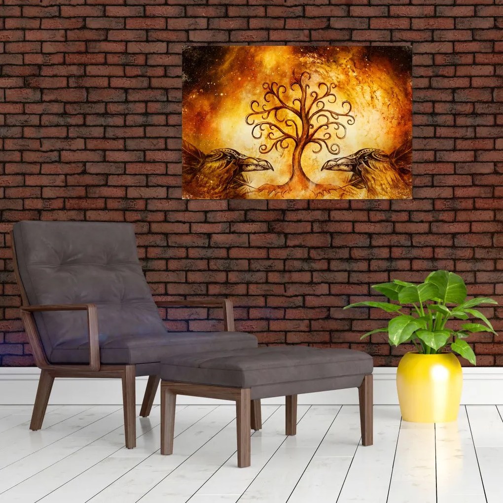 Tablou natural abstract cu copac (90x60 cm)