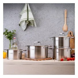 Oala Oliver Voltz OV51210P20 Berlin Premium Collection, 20 cm, 3.6 L, Otel inoxidabil 18/10, Inductie, Inox