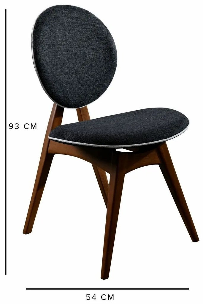 Set de scaune de sufragerie Touch Anthracite andWalnut, 2 buc.