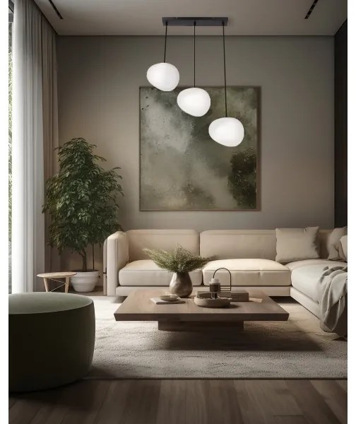 Lustră pe cablu STONES 3xE27/40W/230V