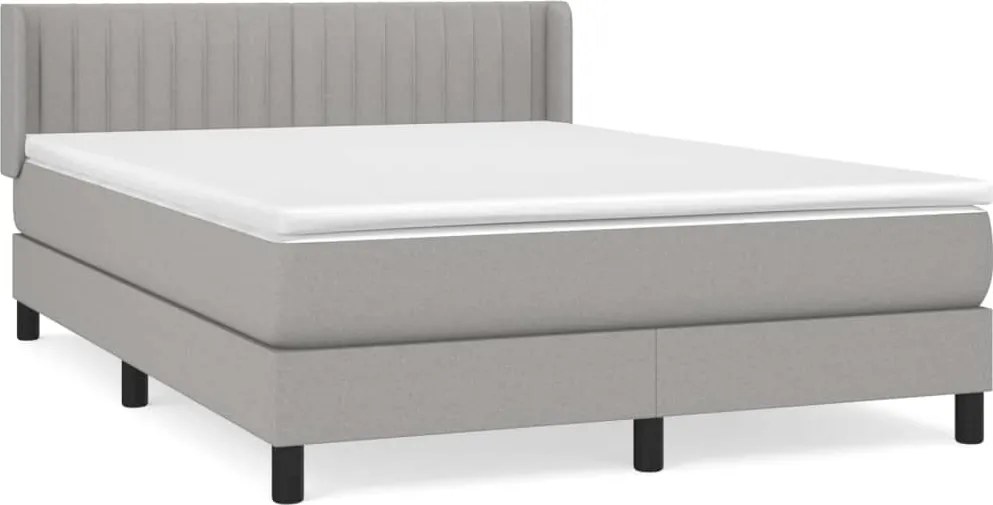 vidaXL Pat continental, gri deschis, 140x200 cm, material textil