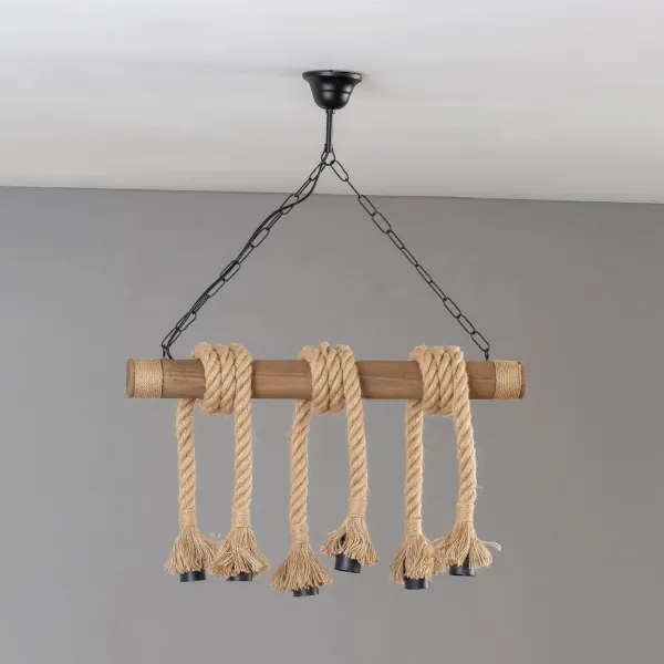 Lustră pe lanț Brilagi KOS 6xE27/60W/230V fag