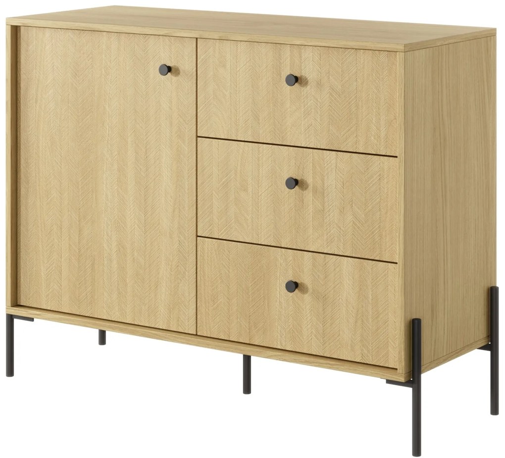 Comodă Scandia D3S (Stejar scandi + jedlička scandi). 1071388