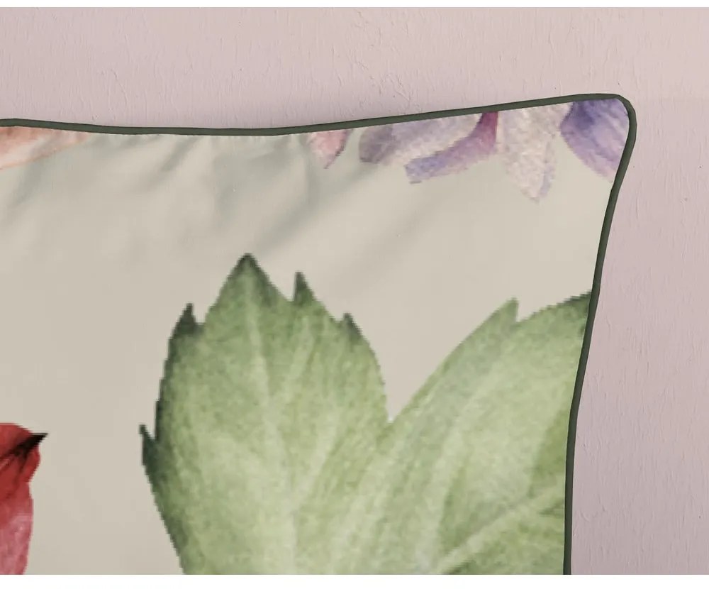 Lenjerie de pat bej din bumbac satinat pentru pat de o persoană, extinsă 140x220 cm Fiori – Descanso