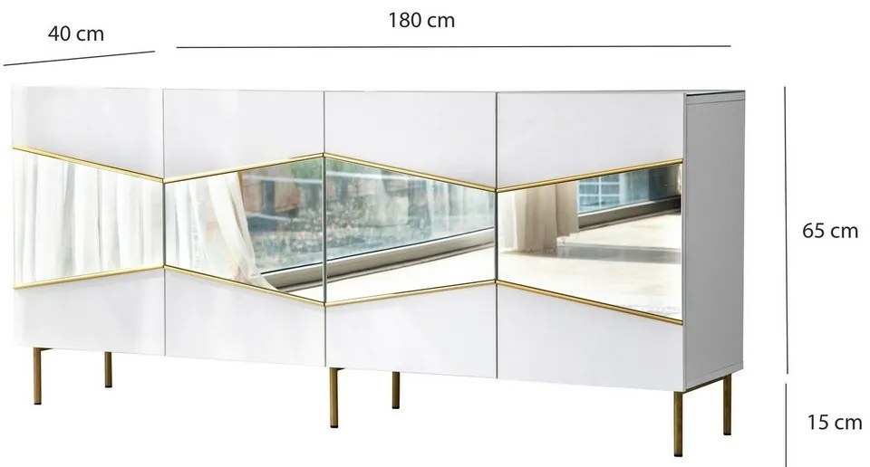 Dulap Nice White and Gold