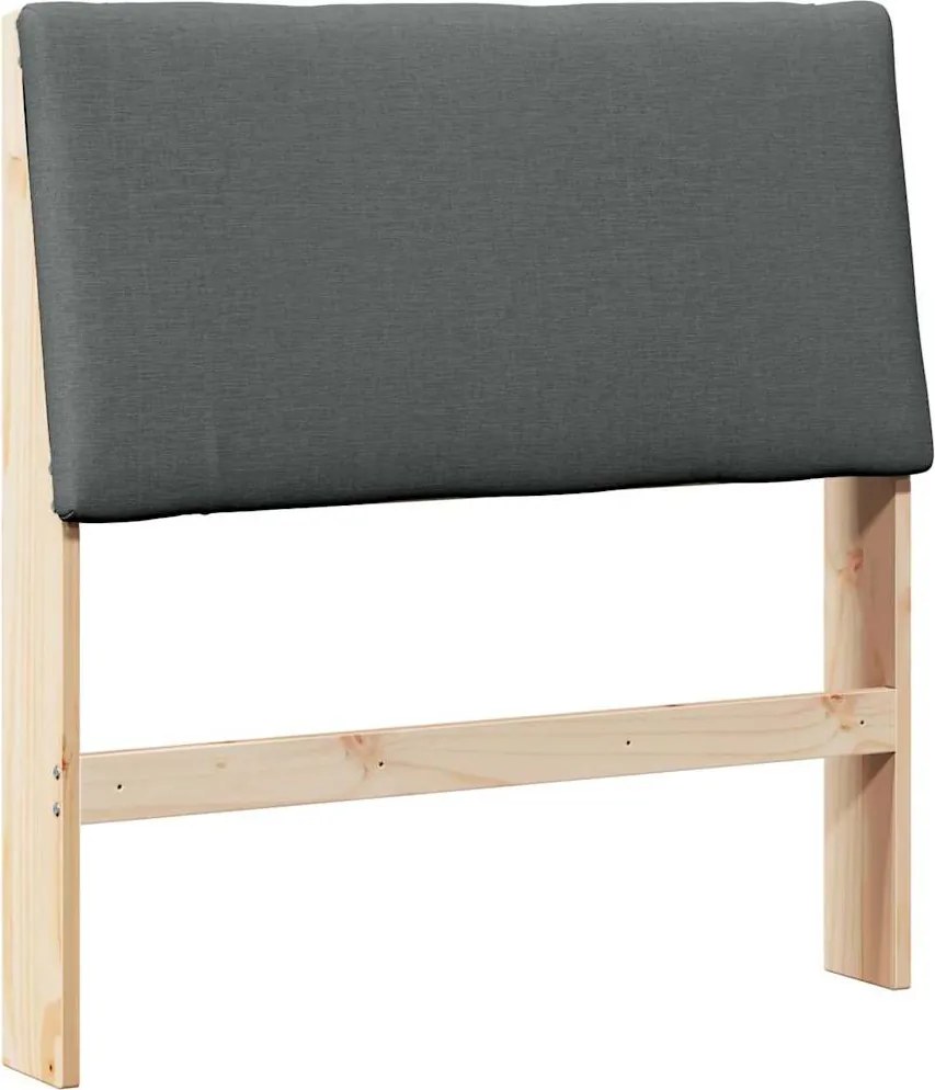 vidaXL Tăblie tapițată Gri închis 100 cm Lemn de pin masiv