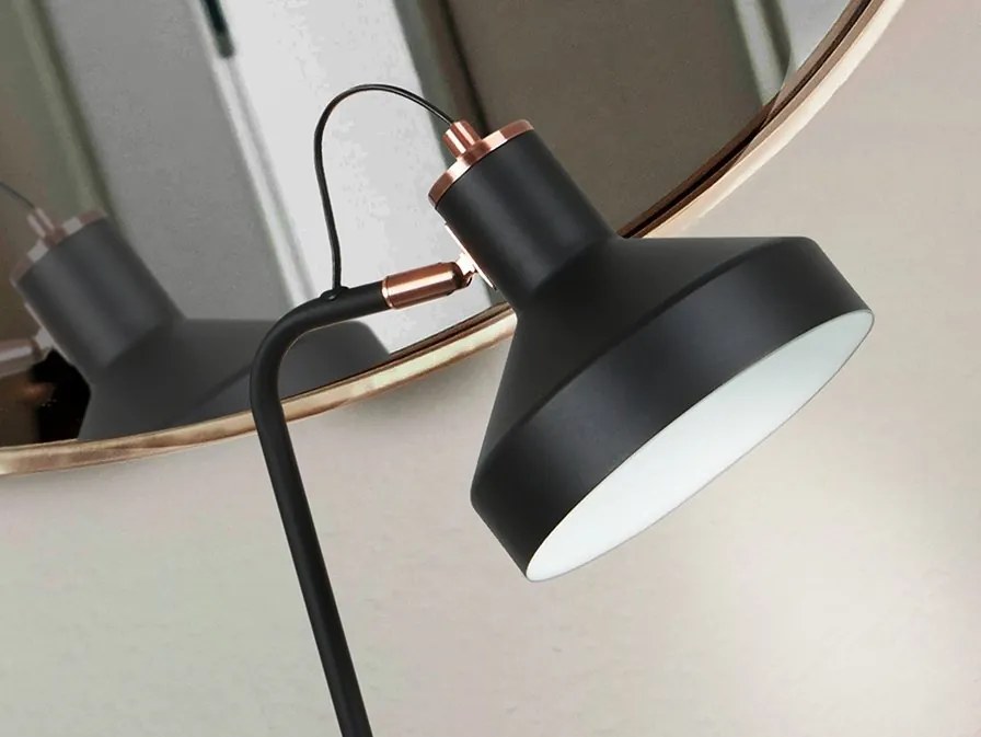 Veioza/Lampa de masa din metal design moderm Irias negru/cupru