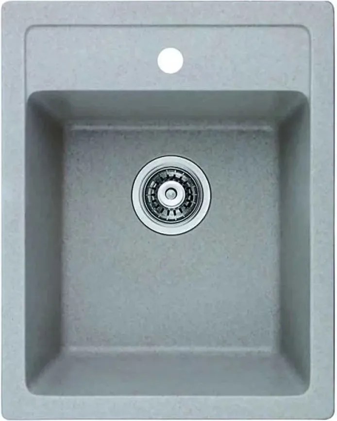 Chiuveta compozit Inter Ceramic finisaj granit gri nisip 40x50 cm cu orificiu baterie