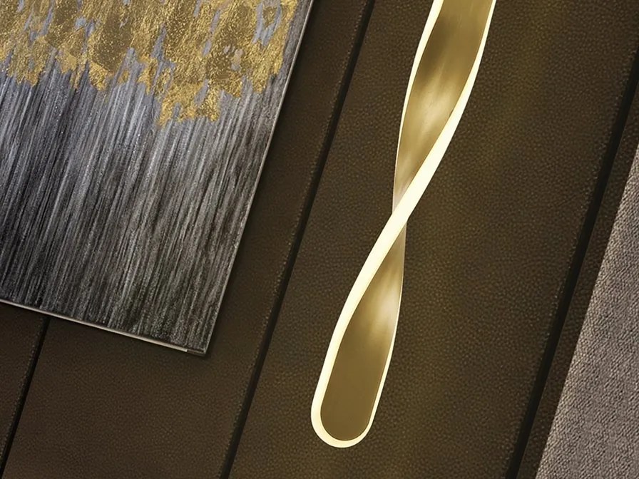 Lustra/Pendul LED design modern Twist auriu