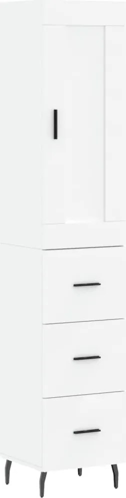 vidaXL Dulap înalt, alb, 34,5x34x180 cm, lemn prelucrat