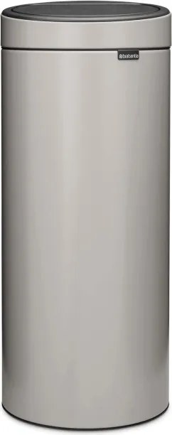 Cos de gunoi Brabantia Touch Bin New 1010459, 30 l, Inchidere silentioasa si lina, Gri deschis