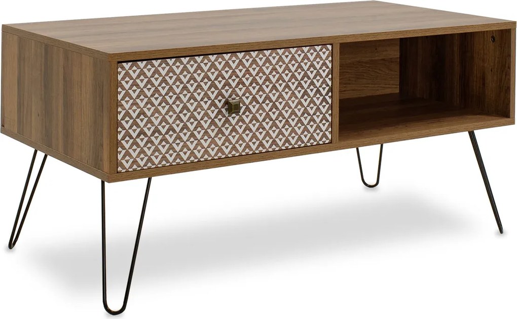 Masuta Cafea Bahar MDF Nuc, Dim 100x50x46 Cm