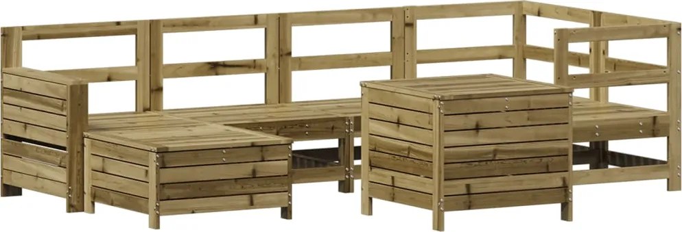 vidaXL Set canapea de grădină, 7 piese, lemn de pin tratat