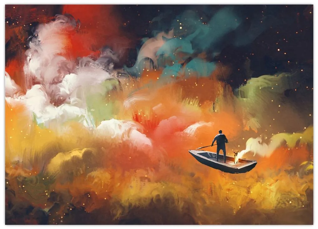 Tablou - Om navigând prin spațiu (70x50 cm)
