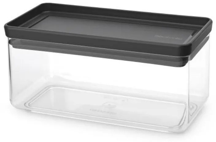 Cutie de depozitare Brabantia Tasty+ Stackable 1008873, 1,5 L, Sigiliu din silicon, Fara BPA, Gri inchis