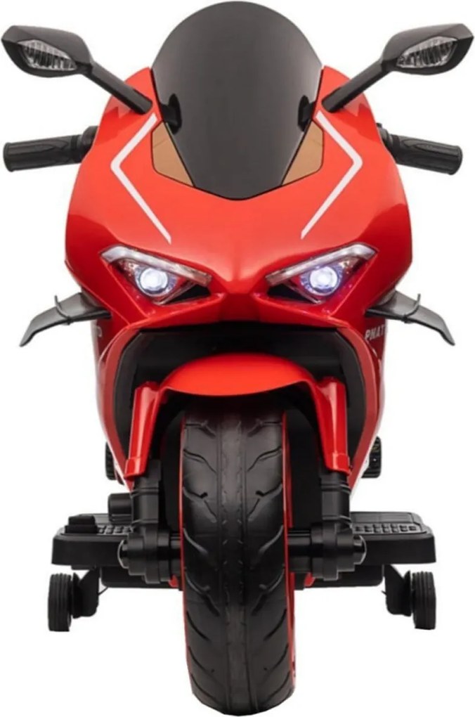 Motocicleta Electrica cu Acumulator Pentru Copii NOVOKIDS™ Super Rider GP , 12V ,3-7 ani ,Max 30 kg , Cu Sunete si Lumini LED ,USB si Bluetooth ,Roti