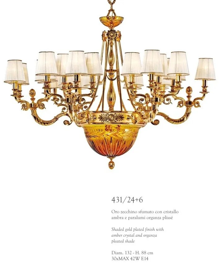 Candelabru XXL clasic LUX realizat manual Amber