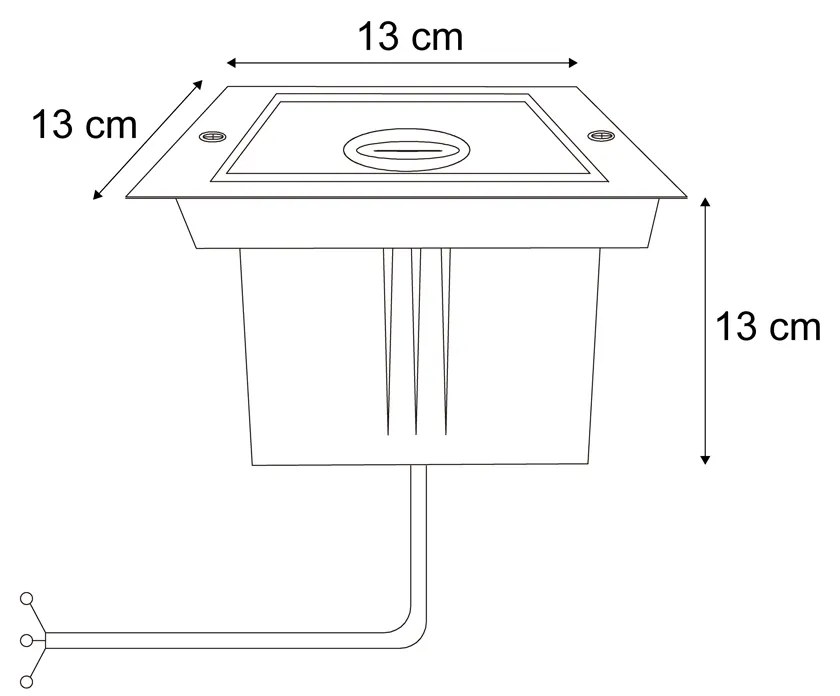Set de 6 spoturi moderne bej de sol GU10 50mm rotative și înclinabile IP65 - Oneon