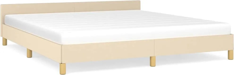 vidaXL Cadru de pat fără saltea, crem, 160x200 cm, textil