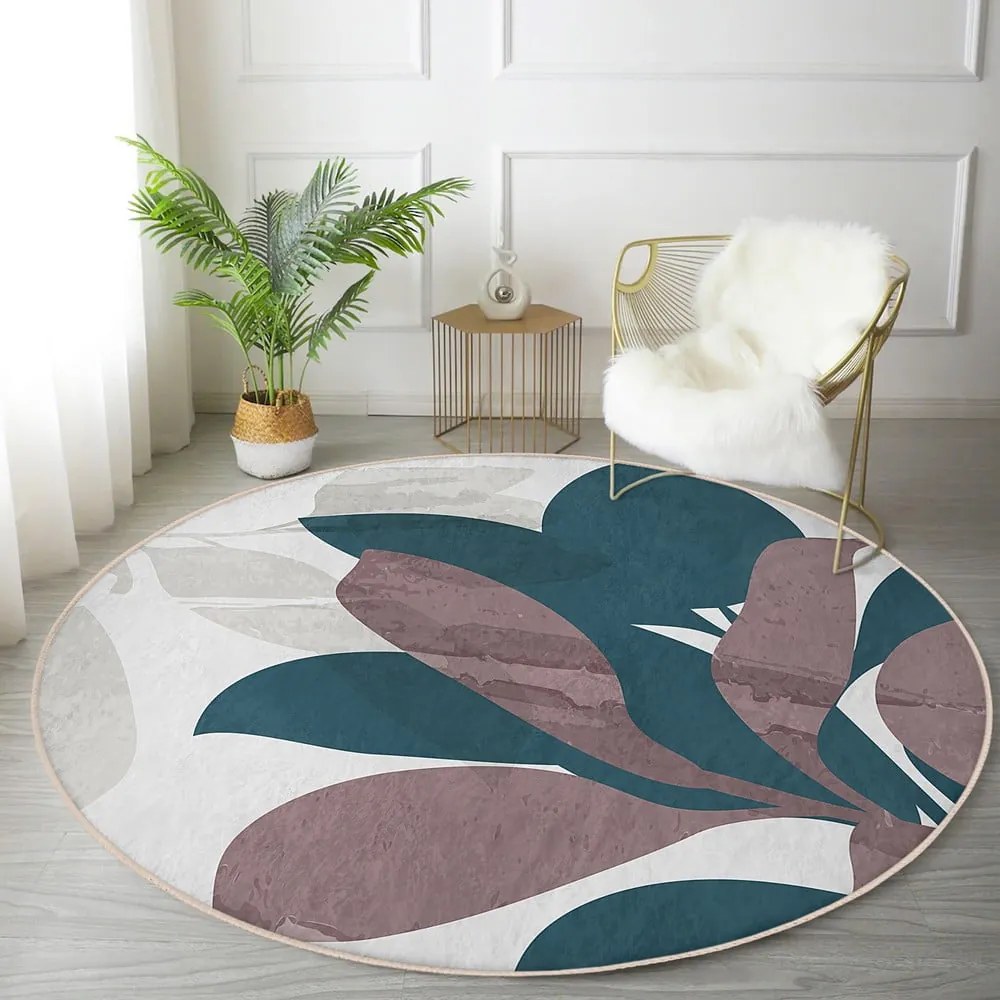 Covor rotund lavabil adecvat și pentru aspiratoare robot ø 100 cm Comfort – Mila Home