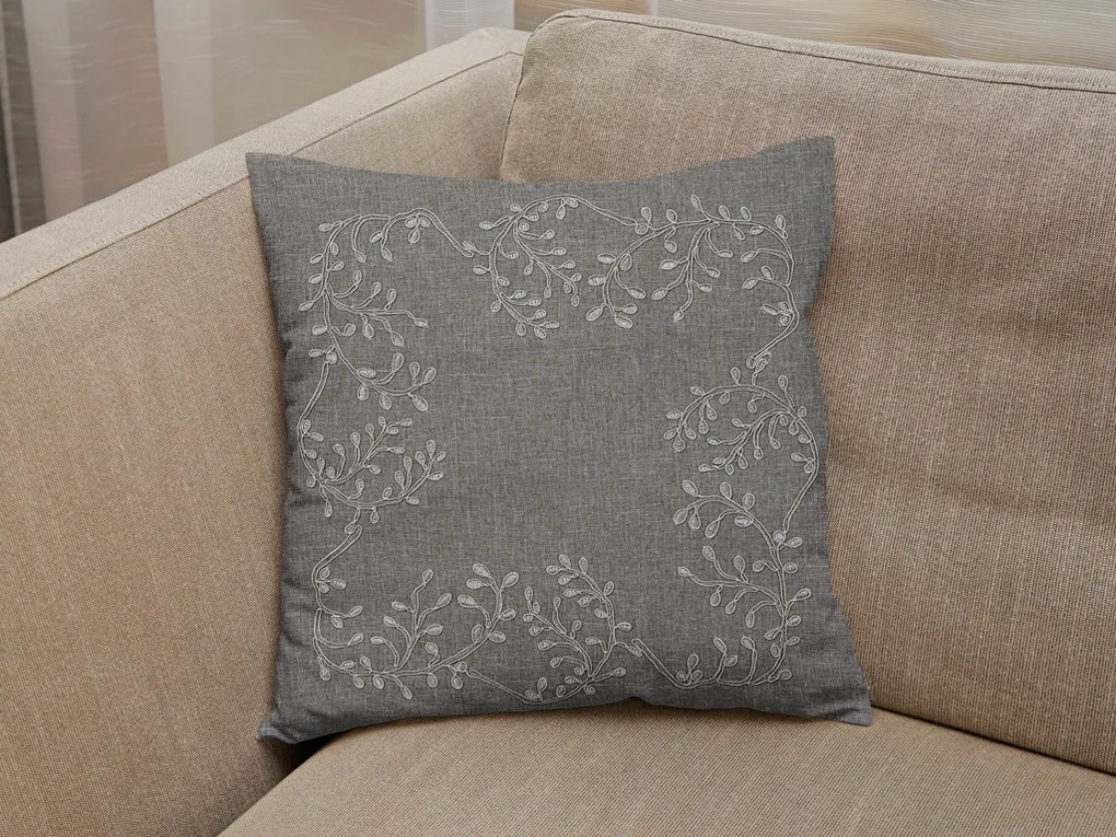 Husa de perna decorativa LEAFY LACE 40x40 cm, gri