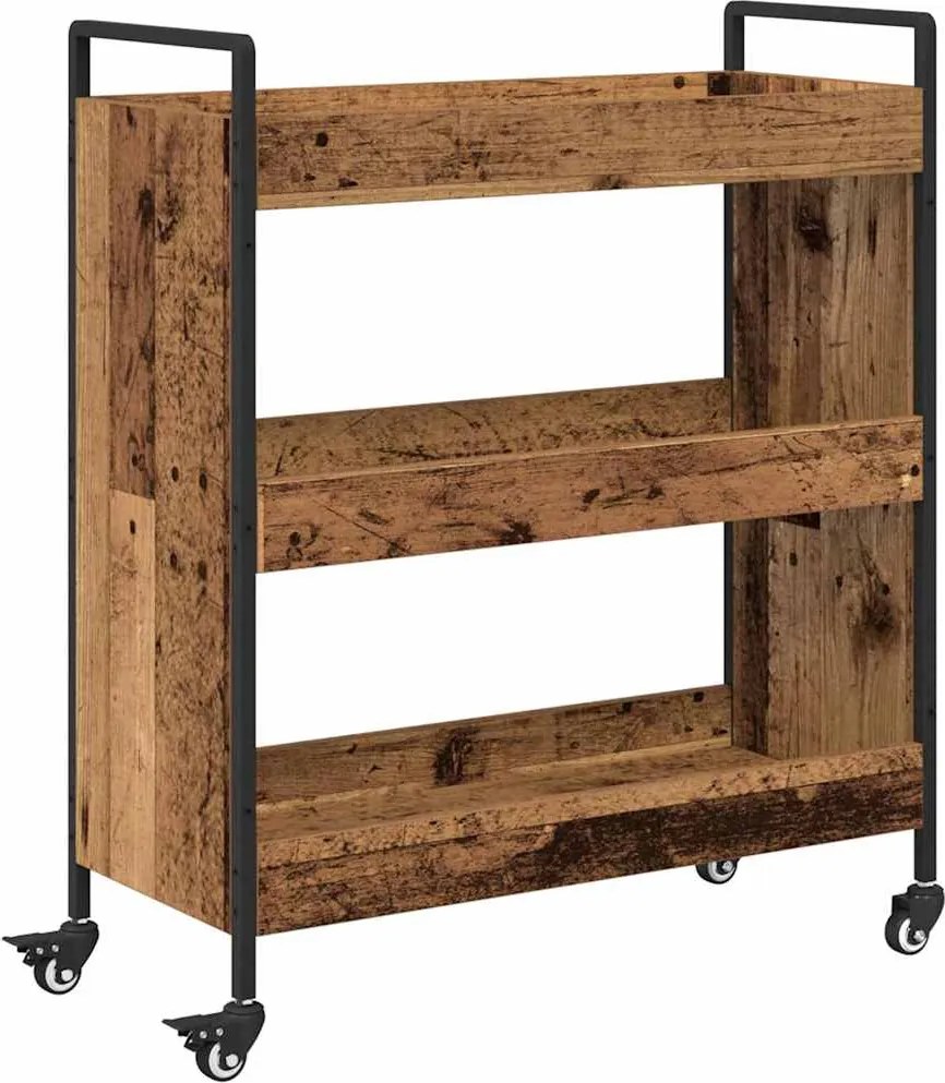 vidaXL Troler de Bucătărie Lemn vechi 70 x 30 x 82 cm Lemn compozit