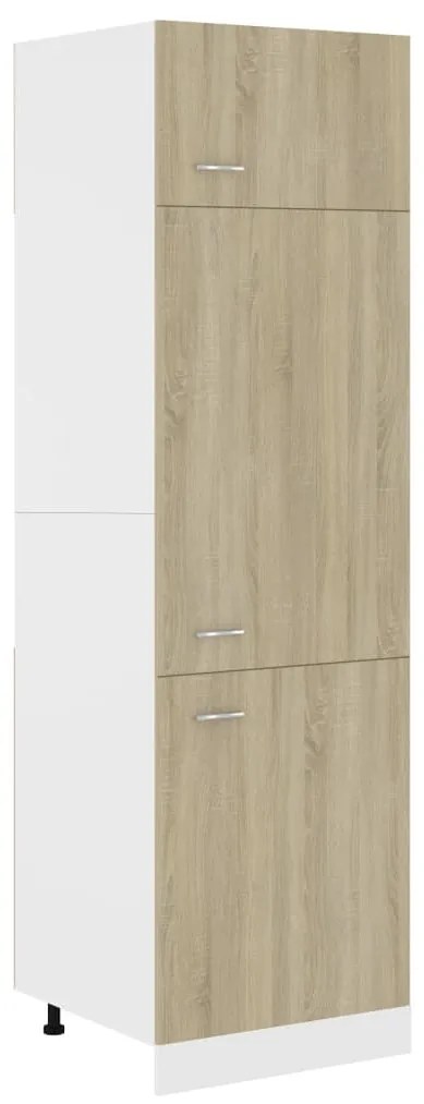 802541 vidaXL Dulap pentru frigider, stejar Sonoma, 60 x 57 x 207 cm, PAL