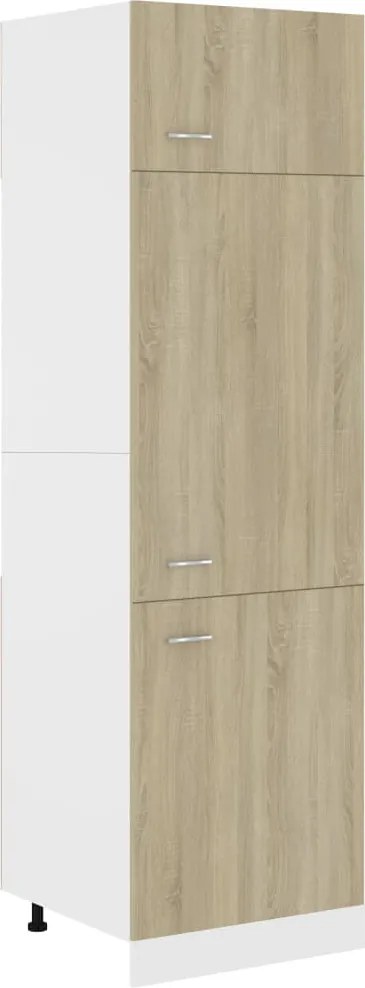vidaXL Dulap de frigider, stejar sonoma, 60x57x207 cm, lemn prelucrat