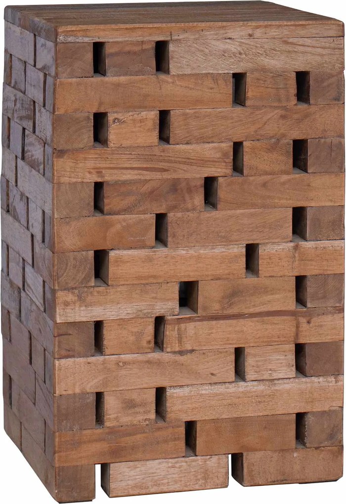 vidaXL Taburet natural 29 x 29 x 48 cm Lemn masiv recuperat