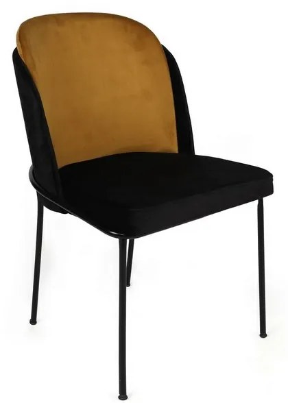 Set de scaune de sufragerie Dore Mustard andBlack, 2 bucăți