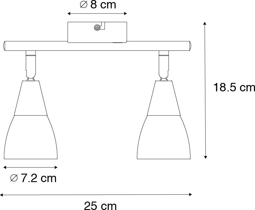 Plafoniera clasică cu spoturi aurie cu sticlă mată cu 2 lumini - Madi