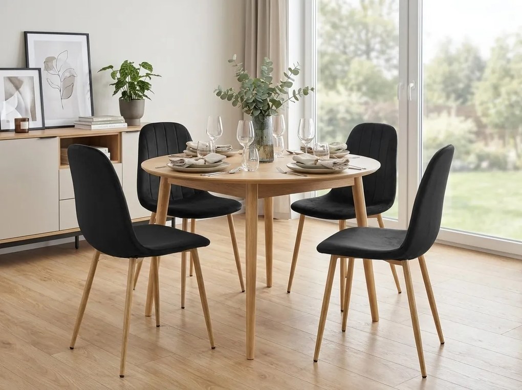 Scaun de masa PADVA VELVET, neagra