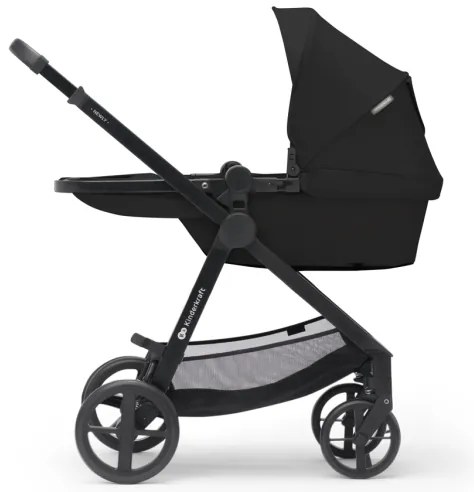 Cărucior de copii combinat 3 în 1 KINDERKRAFT NEWLY Classic black + scaun auto MINK PRO