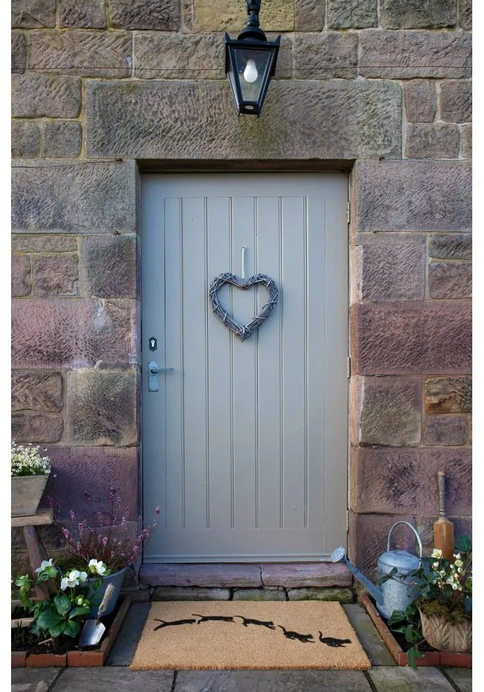 Covoraș de intrare din fibre de nucă de cocos 60x90 cm Jumping Cats – Artsy Doormats