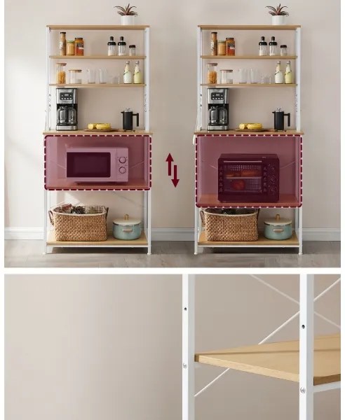 Raft cu polițe pentru bucătărie MARGE maro/alb