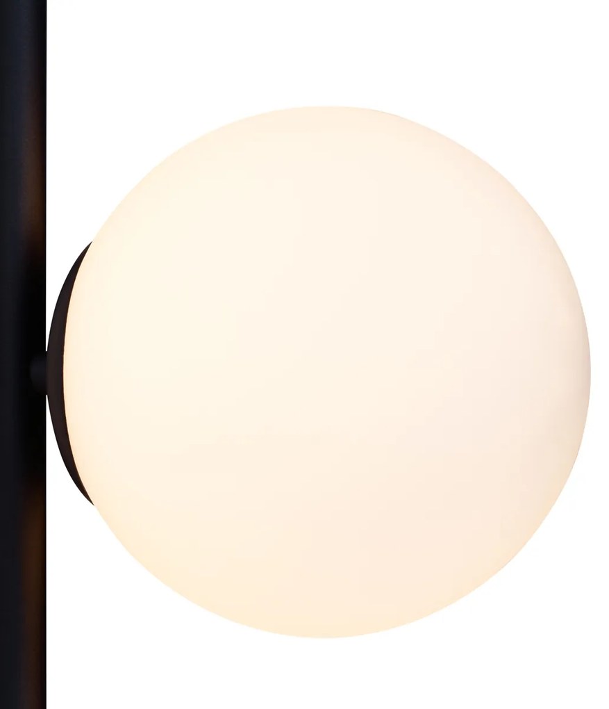 Lampă de perete de design neagră cu sticlă mată cu 3 lumini - Vertical