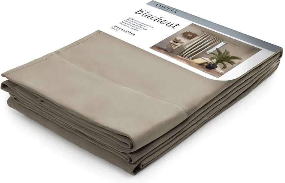 Draperie AmeliaHome Pleat, 140 x 270 cm, bej