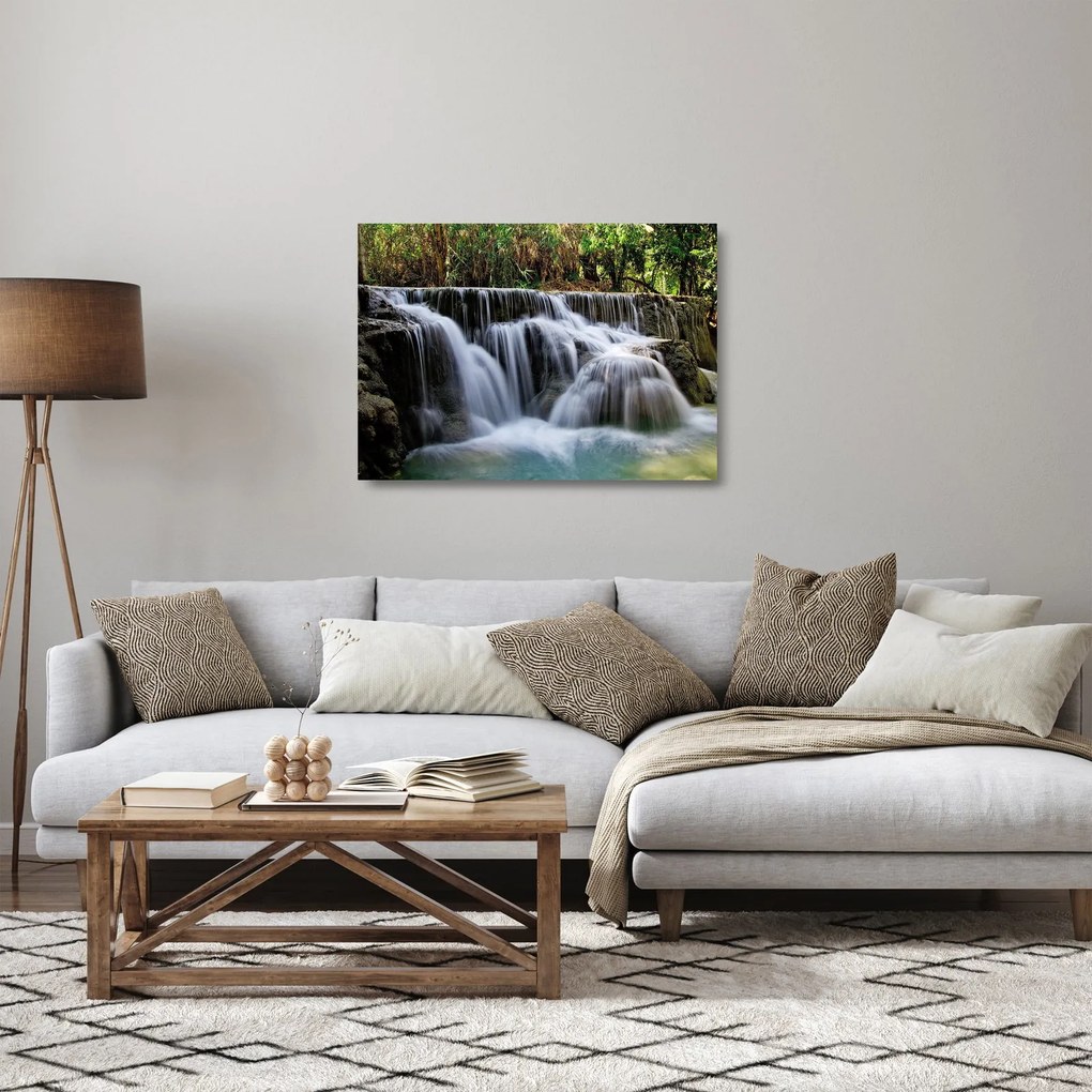 Tablou pe sticlă - Cascadele (70x50 cm)