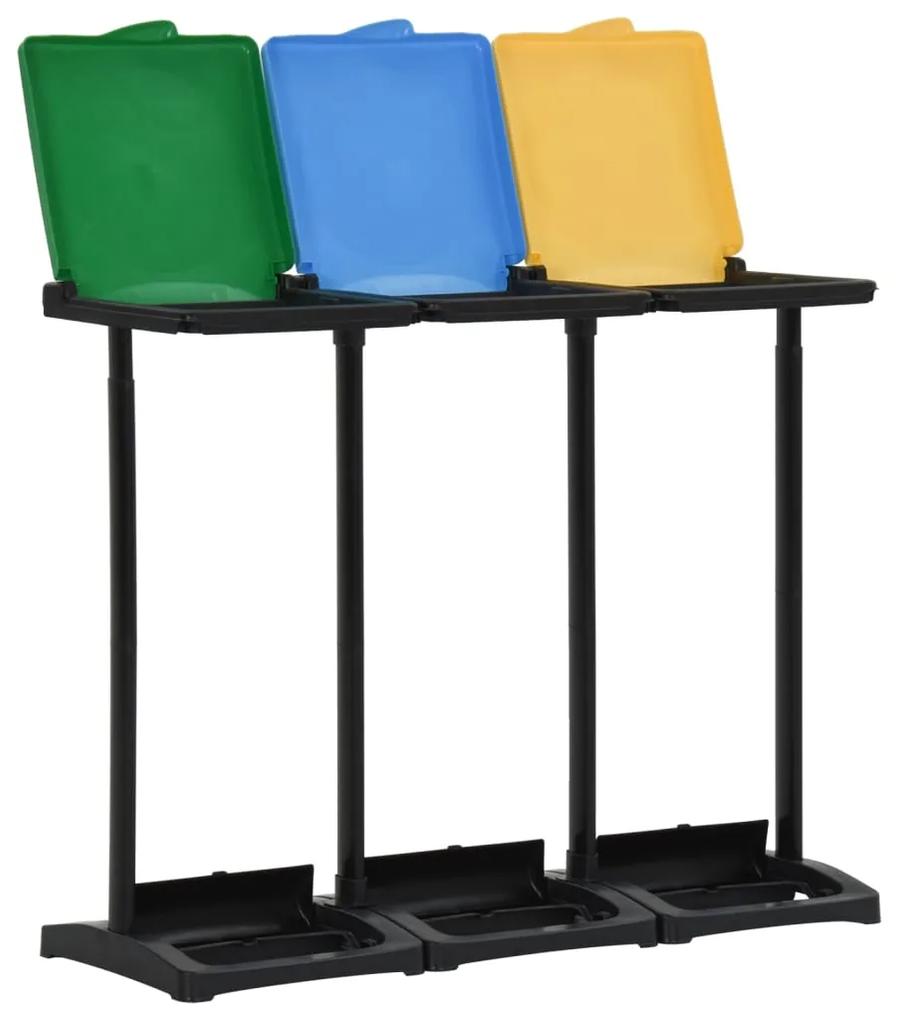 Suporturi pentru saci de gunoi cu capac 240-330 L multicolor PP