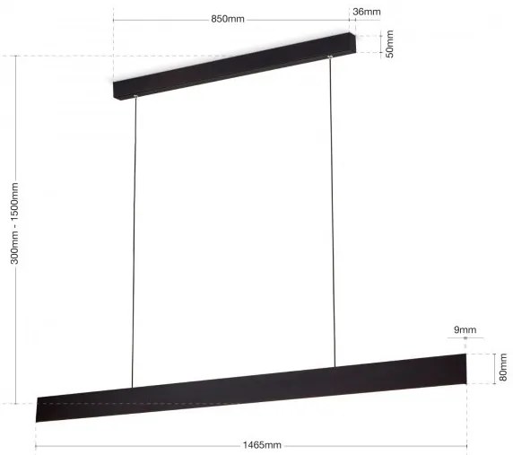Lustra LED suspendata moderna Up & Down GIDEON negru