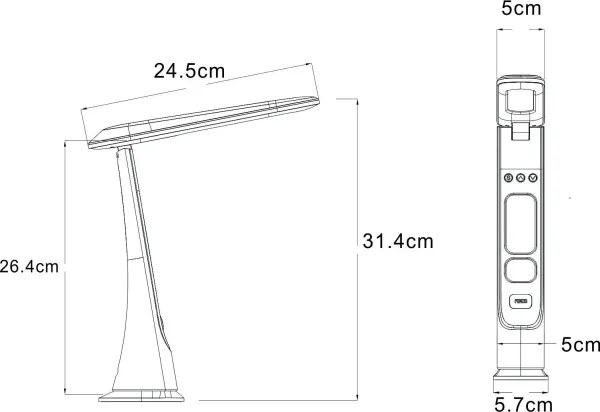 Globo 58476 - Lampă de birou LED reîncărcabilă, tactilă și cu reglare a luminozității AVERIE LED/2W/5V