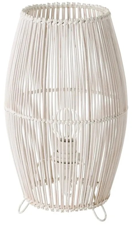 Veioză albă cu abajur din bambus (înălțime 29 cm) – Casa Selección