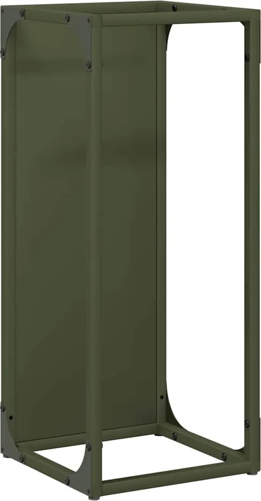 vidaXL Suport pentru lemne de foc Verde măsline Oțel laminat la rece