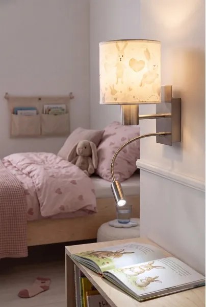 Brilagi - Lampă LED flexibilă BOBO 1x E27 max. 25W/230V + LED integrat 3W, crom/alb/cu iepurași