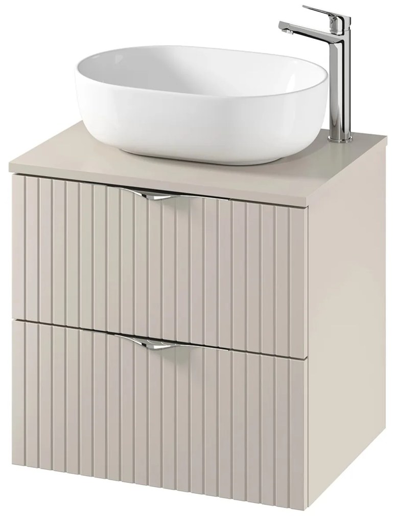 Dulap baie suspendat 60 cm pentru lavoar, casmir mat, MDF, Cersanit Tirso 600x450 mm, Casmir mat