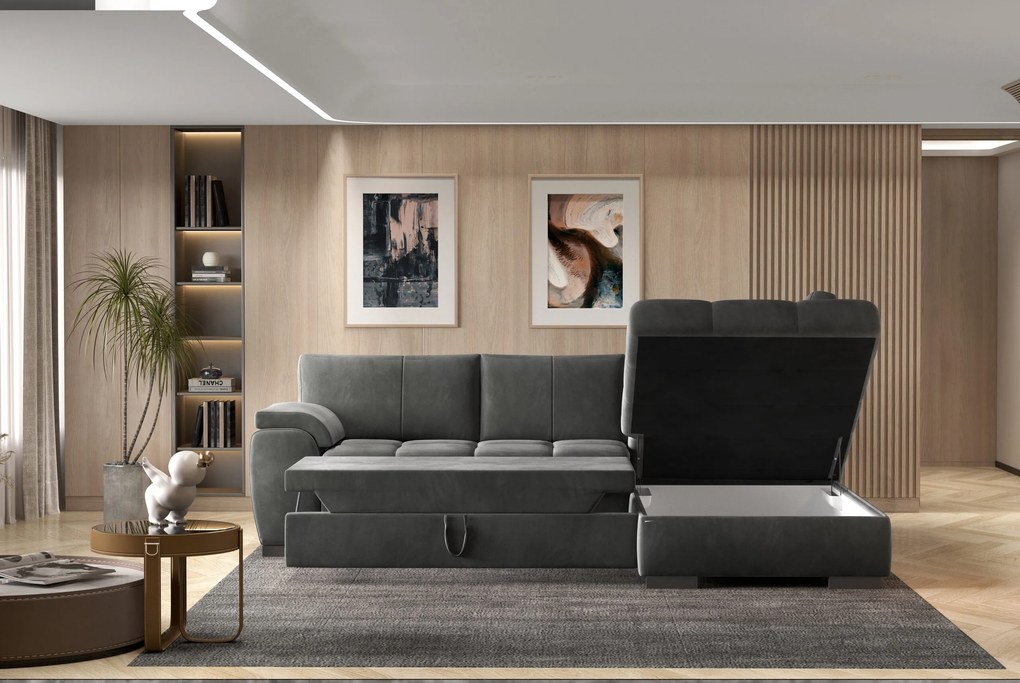 Coltar living extensibil Tokio pe dreapta – L245 x l172 x h75/87 cm