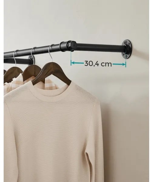 Cuier de perete pentru umerașe LINEA, negru