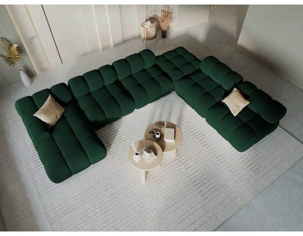 Canapea verde cu tapițerie din catifea 379 cm Bellis – Micadoni Home