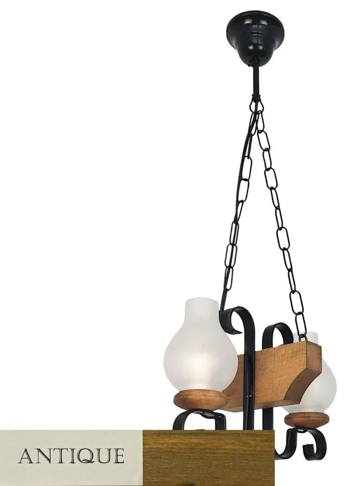 Candelabru rustic fabricat manual din lemn 2 brate Vela WOOD-VE-SP2