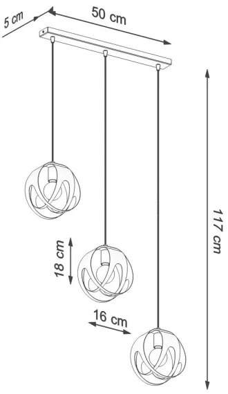Lustră pe cablu TULOS 3xE27/60W/230V albă Sollux SL.1085